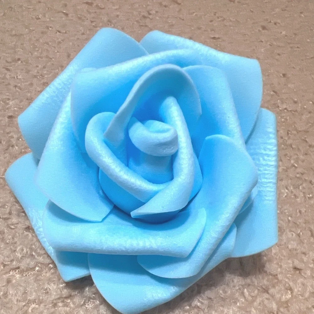 Juvale Light Blue Artificial Foam Roses Bulk Set 46pcs Stemless Floral Decor DIY